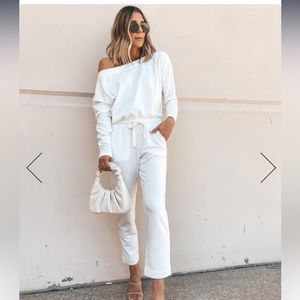 Splendid x Cella Jane Long Sleeve Off the Shoulder Jumpsuit Grey